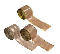 Didiseaon 3 Rolls Wired Edge Linen Christmas Ribbon Burlap Rustic Xmas Craft Ribbon for Wreaths Bows Wrapping DIY Seasonal Decorations