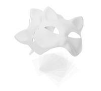 Didiseaon 3 Sets DIY Cat Face Masks Unpainted Blank Half Face with White Mesh for Painting Craft Party Favors Lightweight Comfortable Fit for Creative Decoration