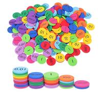 Didiseaon 300Pcs Place Value Disks Bright Colour Math Counting Disks Number Round Discs for Early Math Skills Place Value Counters Ones Classroom Learning Activities