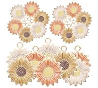 Didiseaon 30pcs DIY Sunflower Charms Lightweight Jewelry Pendants for Keychain Necklace Earring Bracelet Making Accessories with White Orange Yellow Flowers