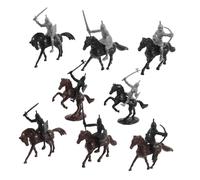 Didiseaon 32PCS Medieval Knight Model with Horse and Soldier Figures Crafted Western Ornaments for Home Decor Authentic Historical Battle Playset for Collectors