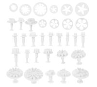 Didiseaon 33pcs Pottery Clay Mold Set with Spring-Loaded Stamps, Flower Fondant Decorating Tools, DIY Kit for Home, School, and Kindergarten Crafting