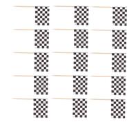 Didiseaon 360pcs Checkered Flag Cake Decorations with Wooden Picks Black and White Racing Flags for Race Car Birthday Parties Versatile Cupcake and Dessert Toppers for Men Paper Racing Theme