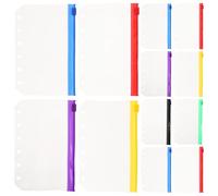 Didiseaon 36pcs PVC Binder Pockets with Zipper 6-Hole Replaceable Inner Core Multiuse Versatile Storage Bags for Travel and Commute Organizing Documents