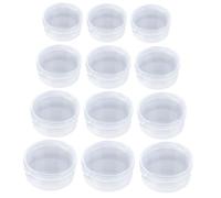 Didiseaon 36pcs Transparent Plastic Storage Boxes Mixed Mini Round Containers for Jewelry Cosmetics DIY Craft Supplies Practical Stackable Organizer for Home Bedroom Dormitory Hotel Use