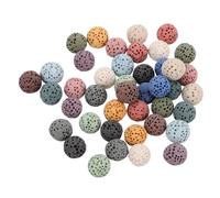 Didiseaon 39pcs Lava Rock Beads Car Air Freshener Essential Oil Diffuser Stones Natural Magma for Diy Jewelry Bracelet No Design