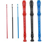 Didiseaon 3pcs Abs 8-hole Student Recorder Set with German Fingering for Children, Portable Plastic Wind Instrument Practice Clarinet in Red, Black, and Blue with Velvet Carry Bags