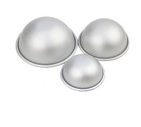 Didiseaon 3PCS Aluminum Alloy Semicircular Cake Mould Hemispherical Shape Baking Molds for Fondant Pudding and Pastry Large Medium and Small for Home Bakers and Cooking Enthusiasts