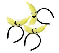 Didiseaon 3pcs Banana Hairband Fun Fruit Novelty Headwear for Women for Party Cosplay Hawaiian Themed Events Comfortable Eye Catching Yellow Design
