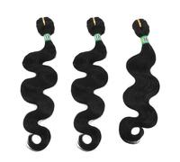 Didiseaon 3pcs Black Body Wave Wig Lightweight Synthetic Hair Extensions for Women with More Voluminous Hair for Daily Use and Cosplay