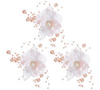 Didiseaon 3pcs Bridal Hairpin Set Flower Design and Imitation Pearl Material, Charming and Graceful Wedding Hair Clips for Women, for Adding Elegance to Hairstyles at Parties and Weddings