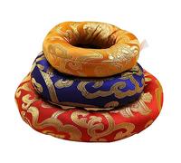 Didiseaon 3pcs Buddhist Sound Bowl Pad Hand Stitched Cushions for Tibetan Singing Bowls Includes and Elegant Design for Practitioners and Artists Random Color