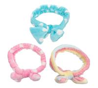 Didiseaon 3pcs Butterfly End Headband Body Brush Headbands Fitness Headscarf Spa Facial Headband Face Cleansing Brush Facial Steamer Face Scrubber Wash Machine Bow Fabric