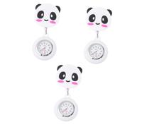 Didiseaon 3pcs Cartoon Panda Pocket Watch Stretchable Cartoon Chest Watch Clip-Pocket for Nurses for Everyday Use