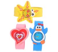 Didiseaon 3pcs Cartoon Silicone Wrist Watches for Students Comfortable Bands with Clear Arabic Numerals Gift for Boys and Learning