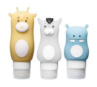 Didiseaon 3pcs Cartoon Travel Makeup Bottles Silicone Travel Storage Containers for Shampoo Lotion Shower Gel Portable Cute Hippo Unicorn Giraffe