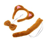 Didiseaon 3pcs Cat Ears Headband Bow Tie Tail Costume Set Lightweight Plush Plastic Material Comfortable Cat Accessories for Costume Parties Weddings Halloween