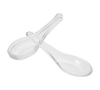 Didiseaon 3pcs Clear Glass Dining Spoons Heatproof Reusable Dessert and Soup Spoons for Asian Cuisine Parties Buffet Tableware Kitchen Essentials for Sweet Treats and Yogurt