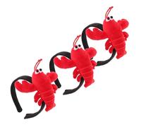 Didiseaon 3Pcs Creative Stuffed Hair Headdress with Adorable Red Crayfish Ears for Holidays and Parties Fun and Unique Hair Bands for All Head Shapes