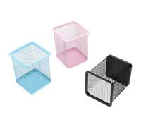 Didiseaon 3pcs Cuboid Iron Mesh Pencil Holders Stationery Containers for Desktop Organiser, Suitable for Small Daily Stuff and Cosmetics, for Home and Office Use