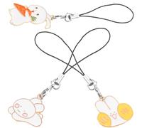 Didiseaon 3pcs Cute Cartoon Bunny Keychain Set Alloy Pendant with Bright and Smooth Surface and Strong Rope, Hanging Phone Charms and Belt Accessories