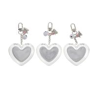 Didiseaon 3pcs DIY Lip Ch alm Charm with Pendant - Travel Makeup | Refillable Empty Makeup Container With pan & Pendant - Heart Shape Blush Box For Travel, Cosmetic Organization, Festival