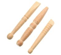 Didiseaon 3pcs Foot Reflexology Tool Acupressure Massage Stick Wooden Round Edges Pointed Side Sturdy Not Easy to Break for Muscle and Foot Relaxation