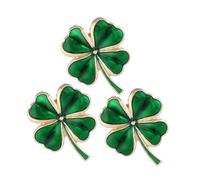 Didiseaon 3pcs Four-leaf Clover Brooch Shamrock Dress Clip Irish Brooch Lucky Holiday Pin for Women Irish Shamrock Lapel Pin