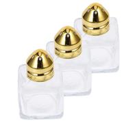 Didiseaon 3pcs Glass Spice Jars with Gold Caps Compact Salt Shakers for Kitchen Precise Dispensing Condiment Bottles for Salt Pepper and Seasonings Home Use
