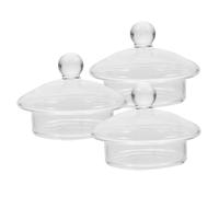Didiseaon 3pcs Glass Teapot Replacement Lids Smooth Edges Easy to Use Covers for Flowering Tea Pots Family Party Camping Use