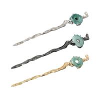 Didiseaon 3pcs Hair Sticks for Long Hair Resin Jade Imitation with Gold Silver and Black for Women’s Buns and Chignons