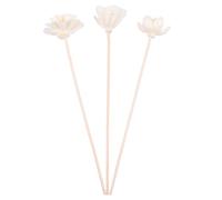 Didiseaon 3pcs Handmade Cotton Wick Aroma Diffuser Sticks Flower Design - Sleep Lotus, Peony, Rose - Wood Flower Oil Diffuser for Home Fragrance and Essential Oil Scenting