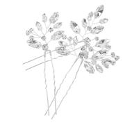 Didiseaon 3pcs Handmade Crystal Diamond Hairpin Rhinestones U-shaped Bridal Hair Pin for Wedding Hair Accessories for Updo Hairstyles and Women Bridesmaids