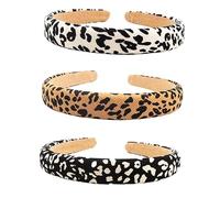 Didiseaon 3pcs Leopard Print Hairbands for Women and Stylish Comfortable Hair Hoops with Vintage Chic Design Headband Accessories for Beach Weddings Proms and Daily Wear