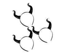 Didiseaon 3pcs Matte Devil Horns Headband Realistic Demon Cosplay Horns Lightweight Hair Hoop for Halloween Party Costume Accessories Comfortable All Night Wear