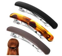 Didiseaon 3pcs Metal Hair Snap Barrettes for Women Leopard Print Yellow Glossy Coffee Black Secure Hold Hair Clips Stylish Resin and Stainless Steel Ponytail Accessories