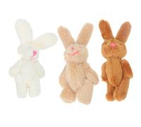 Didiseaon 3Pcs Mini Bunny Plush Decor Cute Stuffed Rabbit Dolls 6cm Long-Haired Bunny Toys for Kids Home Decoration