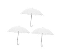 Didiseaon 3pcs Mini Doll Umbrellas White 18 Inch Doll House Rain Umbrella Accessories Miniature Scene Model Decoration