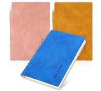 Didiseaon 3pcs Mini Notebooks A7 Size Pu Leather Portable Notepads for Students and Teachers, Pocket Journals with Pink, Blue, and Yellow Covers for Note Taking and Work Use