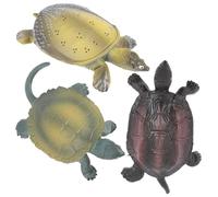 Didiseaon 3pcs Mini Turtle Figurine Realistic Tortoise Ocean Animal Models for Educational Desktop Decor with Chinese Turtle and Chinese Softshell