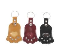 Didiseaon 3pcs Pet Memorial Keychains with PU Material Cute Paw-shaped Design for Hair Storage Keepsake Keyrings for Cherishing Furry Friends Memory