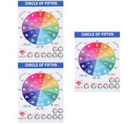 Didiseaon 3pcs Piano Music Musical Chart Laminated Chords Poster for Beginners Practice