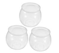 Didiseaon 3pcs Plastic Fish Bowls Small Transparent Fish Living Tanks for Home Office Decor Pet Material Falling Goldfish Turtle Containers