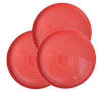 Didiseaon 3pcs Poultry Feeding Trays Plastic Chicken Food Dishes with Bright Color for Chickens Ducks Geese Outdoor Use Resistant to Pressure and Sun Exposure