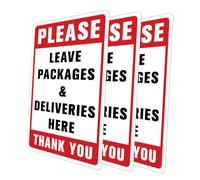 Didiseaon 3Pcs PVC Wall Stickers Please Leave Packages Here Sign for Office Warehouse Apartment Instructions Adhesive Package Safety Label Minimalist Design