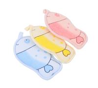 Didiseaon 3Pcs Shower Bath Sponges Cartoon Scrubbers for Newborns Soft Exfoliating Washing Tools in Blue Pink Yellow