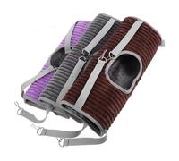 Didiseaon 3pcs Small Animal Hammock Set Hanging Beds and Cozy Tunnels, Soft Warm Pet Bunk Bed for Hamsters, Ferrets, Guinea Pigs, Rats, and Squirrels in Gray, Purple, and Coffee Colors