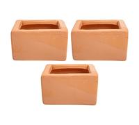 Didiseaon 3pcs Small Terracotta Flower Pots Square Ceramic Planters 9x9x5cm Suitable for Succulent Plants Indoor Outdoor Decorative Flowerpot Compact Home Gardening Flower Holder
