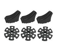 Didiseaon 3Pcs Snowflake Shoe Shape Antiskid Rubber Tips for Trekking Poles Durable Replacement Accessories Lightweight Flexible Design for Hiking Walking Sticks Camp Ski Black