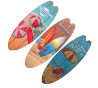 Didiseaon 3pcs Summer Beach Surfboard Wall Decor Wooden Signs for Wall and Bar Tropical outside Decoration Creative Style